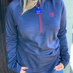 Guadalajara Western Wear Ariat Women Tek Team 1/2 Zip Navy Heather