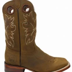 Women Reywelt Crazy Horse Square Toe Short Cowgirl Boots