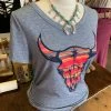 Guadalajara Western Wear Longhorn Navy Tee