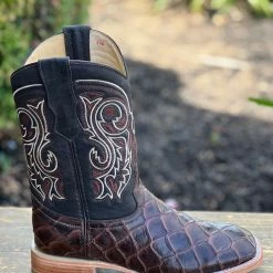 Guadalajara Western Wear Men Pirarrucu Print Brown Wide Square Toe Cowboy Boots 7 Guadalajara Western Wear Men Pirarrucu Print Brown Wide Square Toe Cowboy Boots