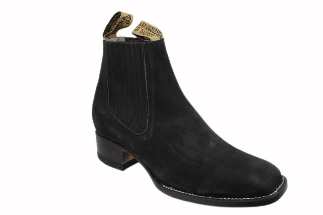 Guadalajara Western Wear White Diamond Black Suede Charro Boot 3 Guadalajara Western Wear White Diamond Black Suede Charro Boot