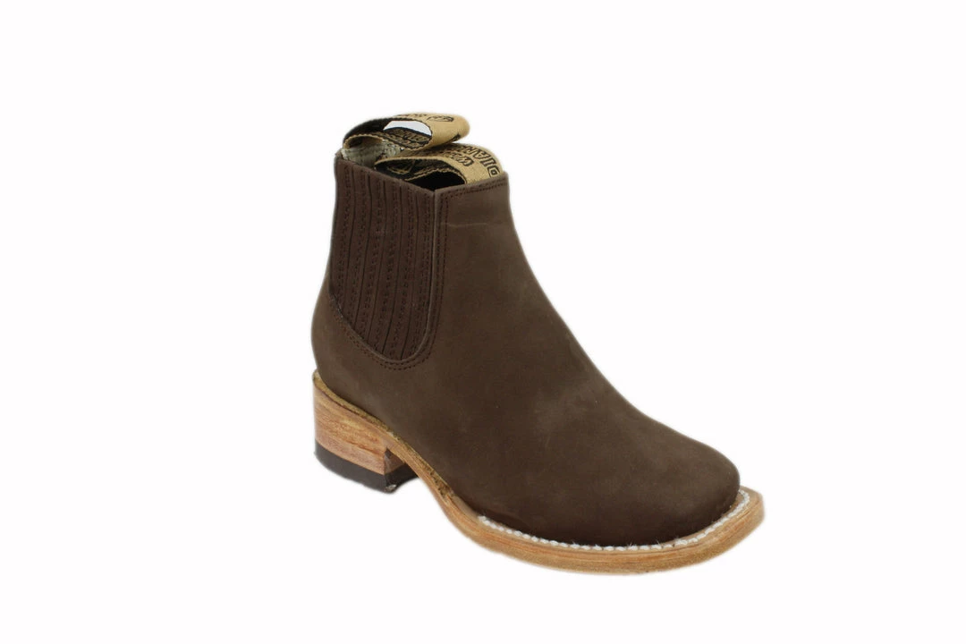 Guadalajara Western Wear White Diamond Kid Square Toe Suede Brown Ankle Boot 4 Guadalajara Western Wear White Diamond Kid Square Toe Suede Brown Ankle Boot