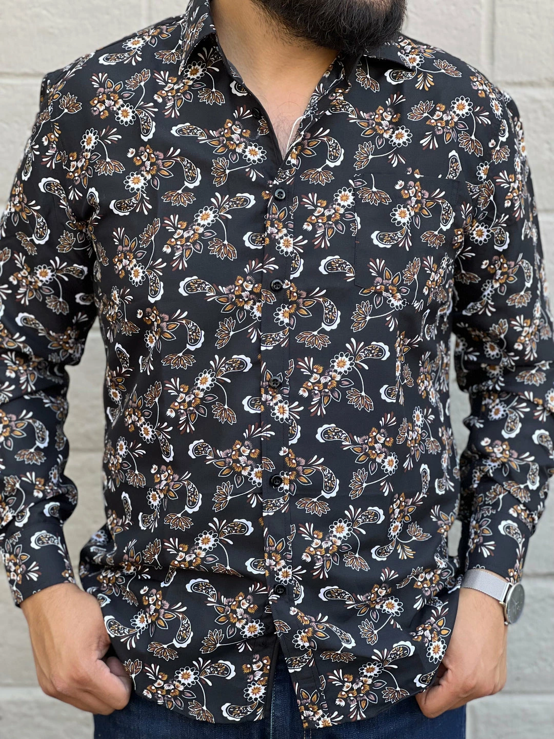 Guadalajara Western Wear Men's Italian Print Long Sleeve Shirt - B556 3 Guadalajara Western Wear Men's Italian Print Long Sleeve Shirt - B556