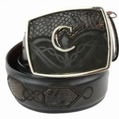 Guadalajara Western Wear Cuadra Extasis Modern Caiman Leather Belt Men