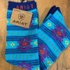 Guadalajara Western Wear Blue Atoll Aztec Print Sock