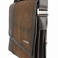 Guadalajara Western Wear Accessories Cuadra Tabaco Brown Shark Messenger Bag