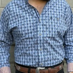 Guadalajara Western Wear Men Ariat Bakelite Blue Classic Long Shirt