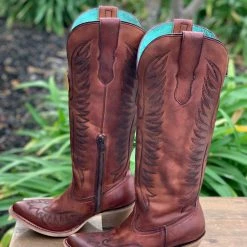 Guadalajara Western Wear Corral Boots Women's Shoes Cognac Snip Toe Tall Boot