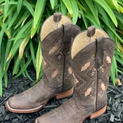 Guadalajara Western Wear Circle G By Corral Women's Chocolate Embroidery Square Toe Boot