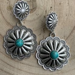 Guadalajara Western Wear Silver/Turquoise Conchos