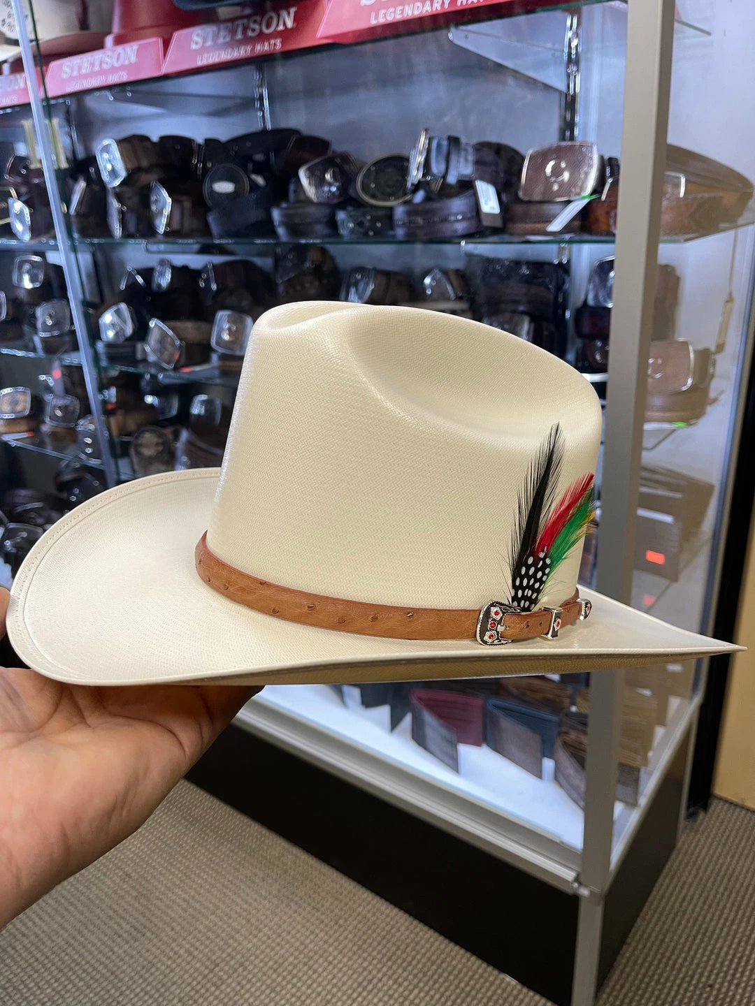 Guadalajara Western Wear Men 500X Johnson Copa Alta 4 3/4" Falda Corta 3" Toquilla Avestruz Cognac 3 Guadalajara Western Wear Men 500X Johnson Copa Alta 4 3/4" Falda Corta 3" Toquilla Avestruz Cognac