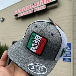Guadalajara Western Wear Accessories Ariat Grey/White Mexico Patch Cap