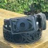 Guadalajara Western Wear Lazer Cut Leather Belt - Negro (Black) / Negro (Black) Men 2 Guadalajara Western Wear Lazer Cut Leather Belt - Negro (Black) / Negro (Black) Men