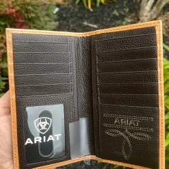 Guadalajara Western Wear Ariat Mens Marigold Floral Tooling Rodeo Wallet/Checkbook Cover