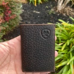 Guadalajara Western Wear Ariat Mens Dark Chocolate Tri-Fold Wallet