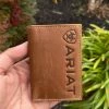 Guadalajara Western Wear Ariat Mens Camel Suede Tri-Fold Wallet