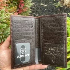 Guadalajara Western Wear Ariat Mens Umber Suede Rodeo Wallet/Checkbook Cover Accessories 5 Guadalajara Western Wear Ariat Mens Umber Suede Rodeo Wallet/Checkbook Cover Accessories