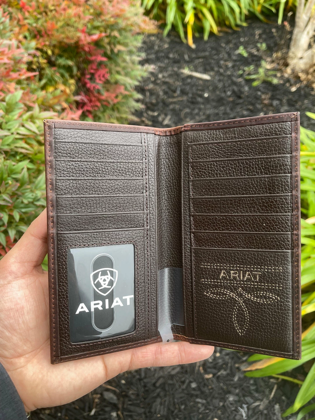 Guadalajara Western Wear Ariat Mens Umber Suede Rodeo Wallet/Checkbook Cover Accessories 4 Guadalajara Western Wear Ariat Mens Umber Suede Rodeo Wallet/Checkbook Cover Accessories