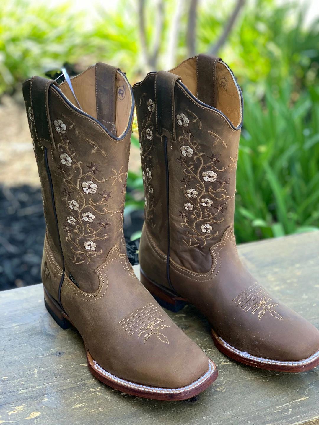 Reywelt Reyme Crazy Tang Flower Stitched Cowgirl Boot Women 4 Reywelt Reyme Crazy Tang Flower Stitched Cowgirl Boot Women