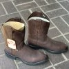 Guadalajara Western Wear Original Michel Boots Men's Pull On Work Boot Dark Brown With Heel Soft Toe