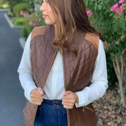 Guadalajara Western Wear Cuadra Bovine Two Tone Leather Vest