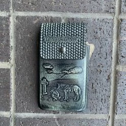 Guadalajara Western Wear Tombstone Grey / Black Leather Tooled Ranch Cell Phone Case