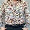 Guadalajara Western Wear Long Sleeve Shirts / Camisas Manga Larga Platini Men's Digital Button Up Shirt - FPL8175