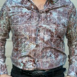 Guadalajara Western Wear Long Sleeve Shirts / Camisas Manga Larga Platini Men's Digital Button Up Shirt - FPL8453