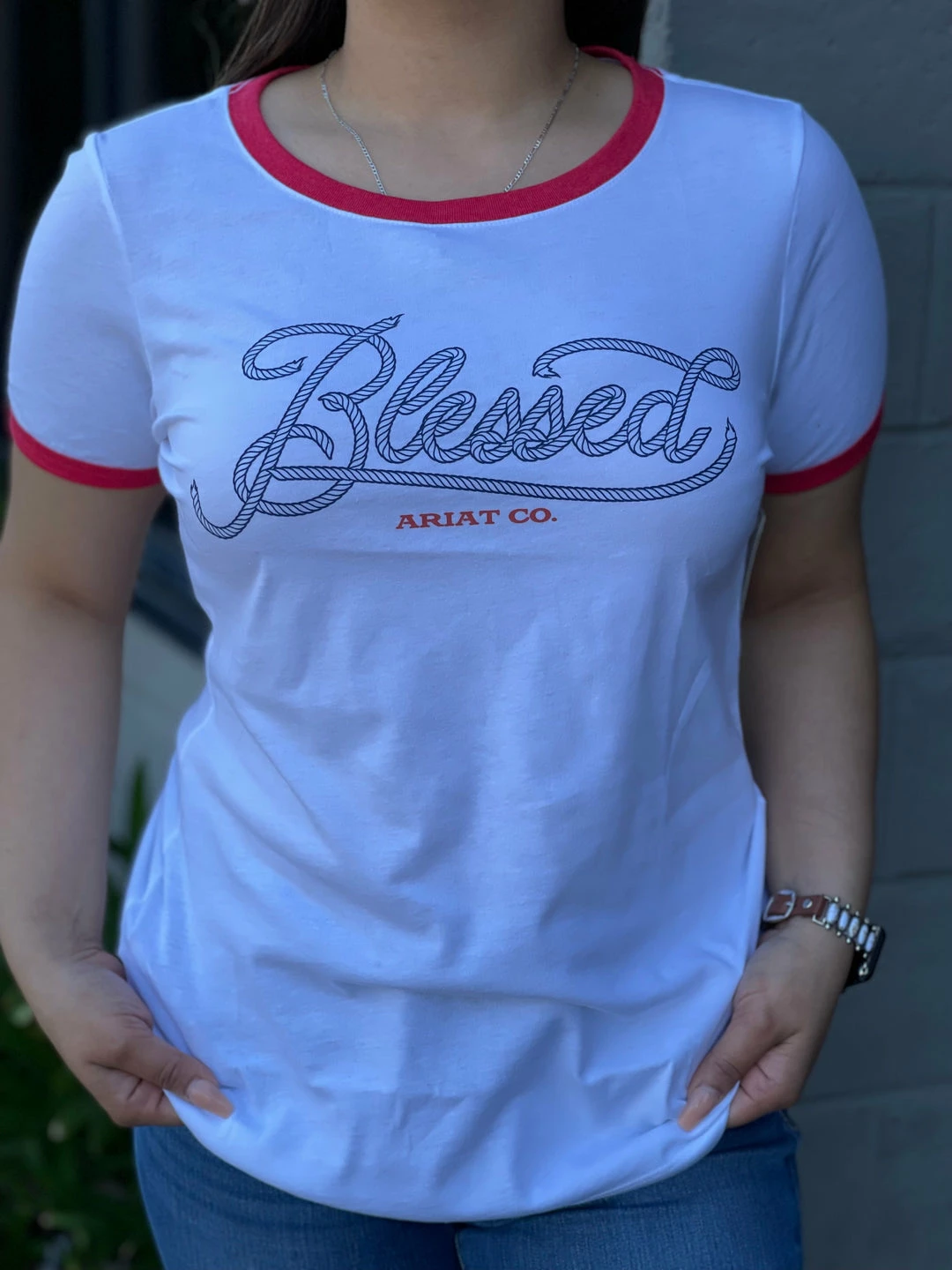 Guadalajara Western Wear Women Ariat Blessed T-Shirt 3 Guadalajara Western Wear Women Ariat Blessed T-Shirt