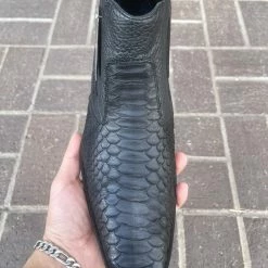 Cuadra Men Vestigium Black Python Chelsea Boot