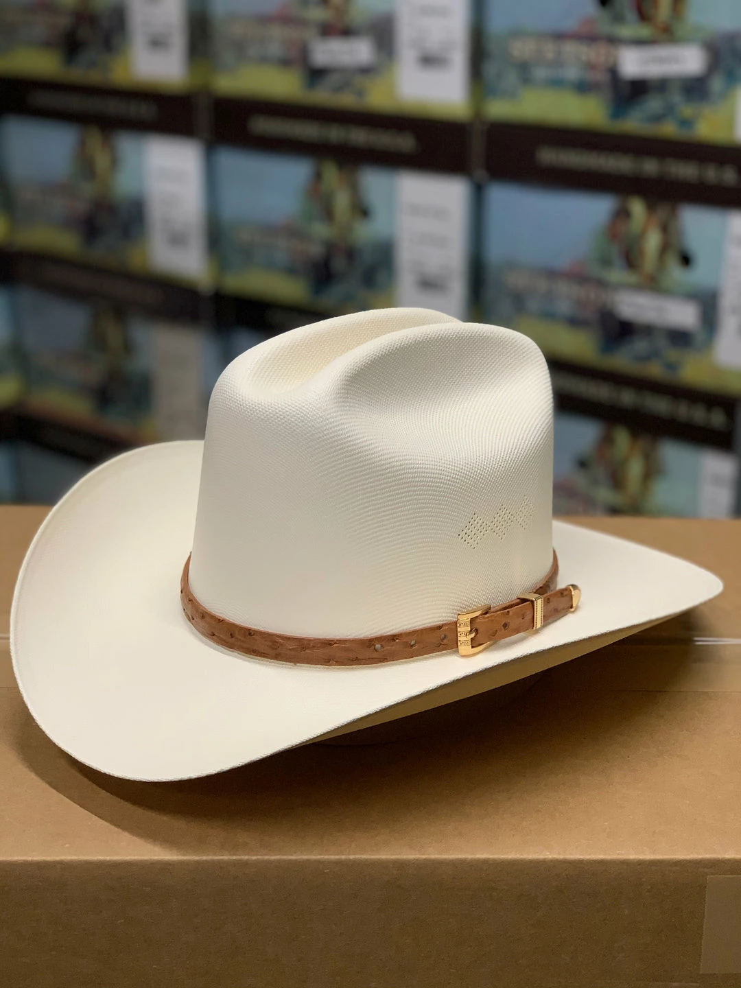 Guadalajara Western Wear Men Tombstone 1000x Johnson (Copa Alta) With Genuine Cognac Ostrich Leather Band 3 Guadalajara Western Wear Men Tombstone 1000x Johnson (Copa Alta) With Genuine Cognac Ostrich Leather Band