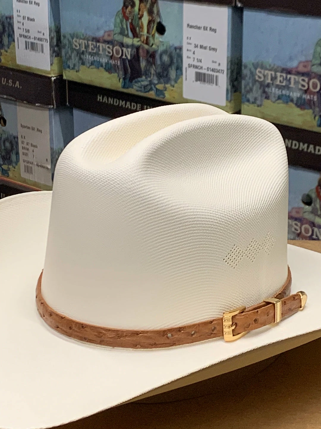 Guadalajara Western Wear Men Tombstone 1000x Johnson (Copa Alta) With Genuine Cognac Ostrich Leather Band 4 Guadalajara Western Wear Men Tombstone 1000x Johnson (Copa Alta) With Genuine Cognac Ostrich Leather Band