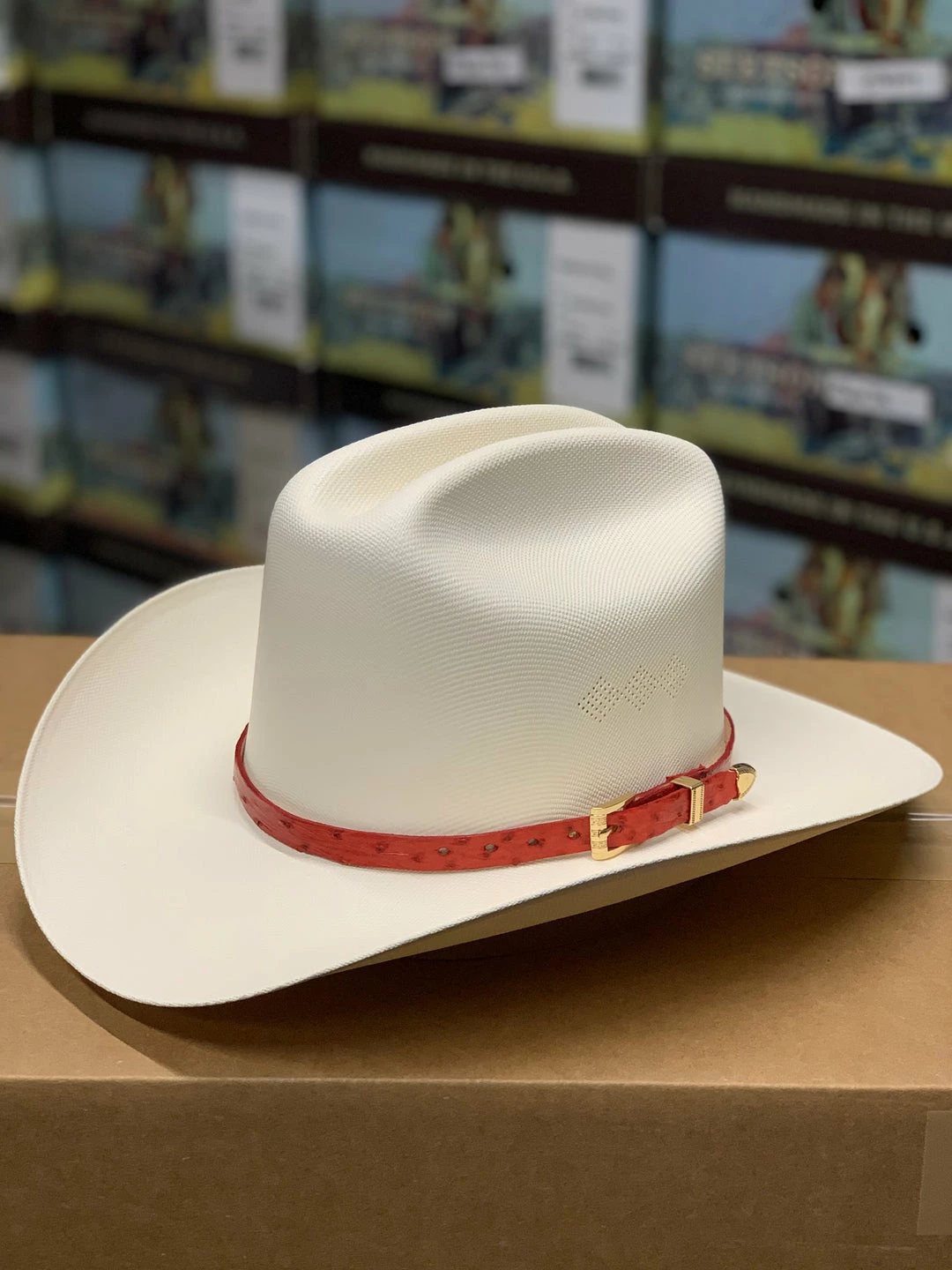 Guadalajara Western Wear Men Tombstone 1000x Johnson (Copa Alta) With Genuine Red Ostrich Leather Band 3 Guadalajara Western Wear Men Tombstone 1000x Johnson (Copa Alta) With Genuine Red Ostrich Leather Band