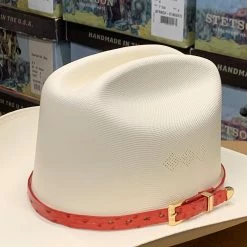 Guadalajara Western Wear Men Tombstone 1000x Johnson (Copa Alta) With Genuine Red Ostrich Leather Band