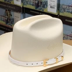 Guadalajara Western Wear Genuine Premium White Caiman Leather Hat Band