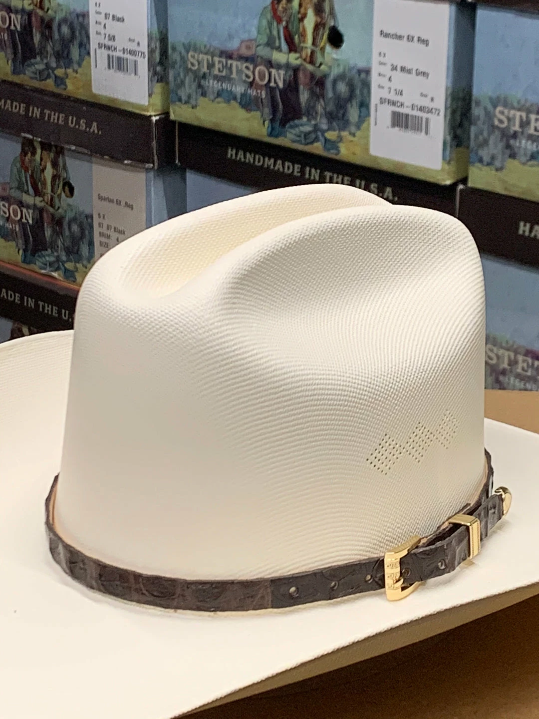 Guadalajara Western Wear Men Tombstone 1000x Johnson (Copa Alta) With Dark Brown Caiman Leather Band 4 Guadalajara Western Wear Men Tombstone 1000x Johnson (Copa Alta) With Dark Brown Caiman Leather Band