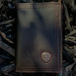 Guadalajara Western Wear Ariat Men's Rowdy Trifold Copper Wallet Accessories