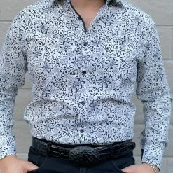 Guadalajara Western Wear Men's Italian Print Long Sleeve Shirt - B602