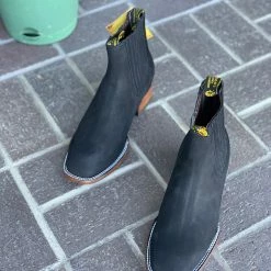 Guadalajara Western Wear Crazy Horse Black Suede Botin Charro Men