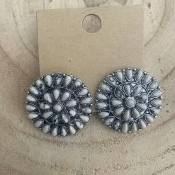 Guadalajara Western Wear White Shiny Studs