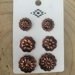 Guadalajara Western Wear Bronze Flower Stud Set