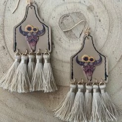 Guadalajara Western Wear Creme Longhorn Tassel Women