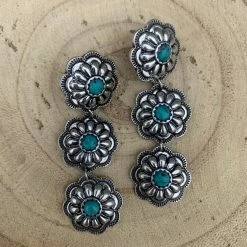Guadalajara Western Wear Blue/Silver Flower Droplet