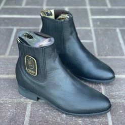 Guadalajara Western Wear Wild West Black Napa Leather Rubber Sole Botin Charro