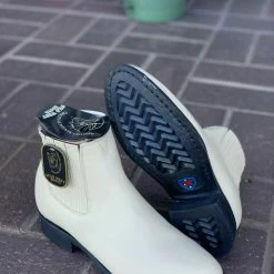 Guadalajara Western Wear Wild West Winter White Napa Leather Rubber Sole Botin Charro