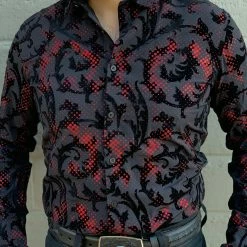 Guadalajara Western Wear Long Sleeve Shirts / Camisas Manga Larga Platini Men's Digital Button Up Shirt - MFL8466