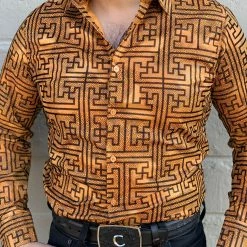 Guadalajara Western Wear Platini Men's Digital Button Up Shirt - MFL8463 Long Sleeve Shirts / Camisas Manga Larga