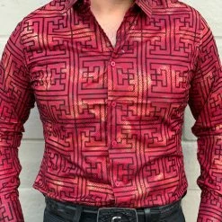 Guadalajara Western Wear Platini Men's Digital Button Up Shirt - MFL8462 Long Sleeve Shirts / Camisas Manga Larga