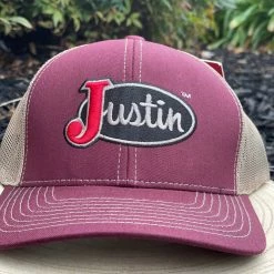 Guadalajara Western Wear Accessories Justin Cap - Maroon