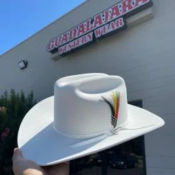 Stetson 6x Spartan Premium White Cowboy Felt Hat Sinaloa (Copa Chica Falda/Brim 3.5